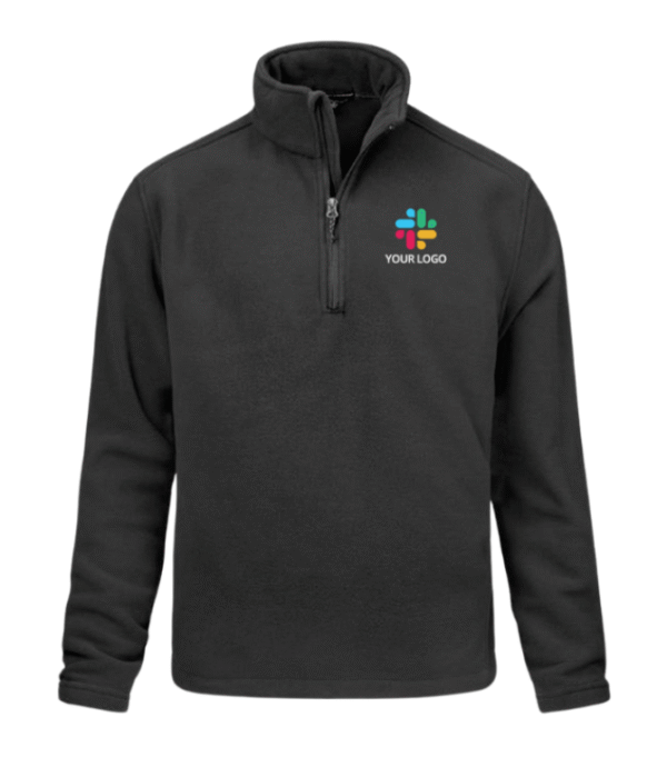 CUSTOMIZED HALF ZIPPER BLACK SWEATSHIRT