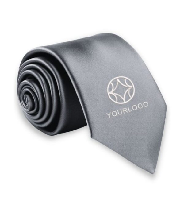 PERSONALIZED SOLID GREY FORMAL TIE