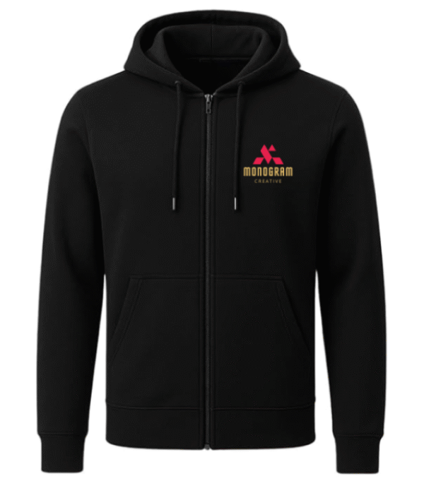 PERSONALIZED FULL ZIPPER HOODIE BLACK