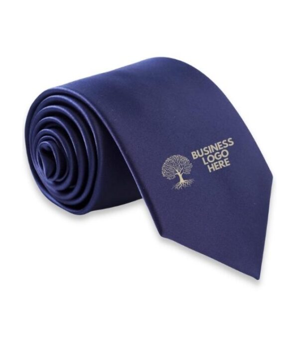 PERSONALIZED SOLID NAVY BLUE FORMAL TIE